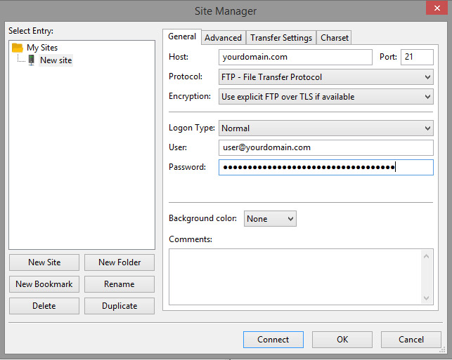 Adding a new site Adding a new site